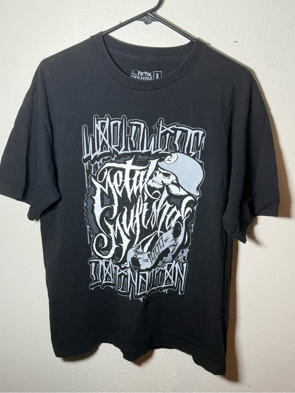 Metal Mulisha Black Short-Sleeve Tee with White Graphic Skull Print